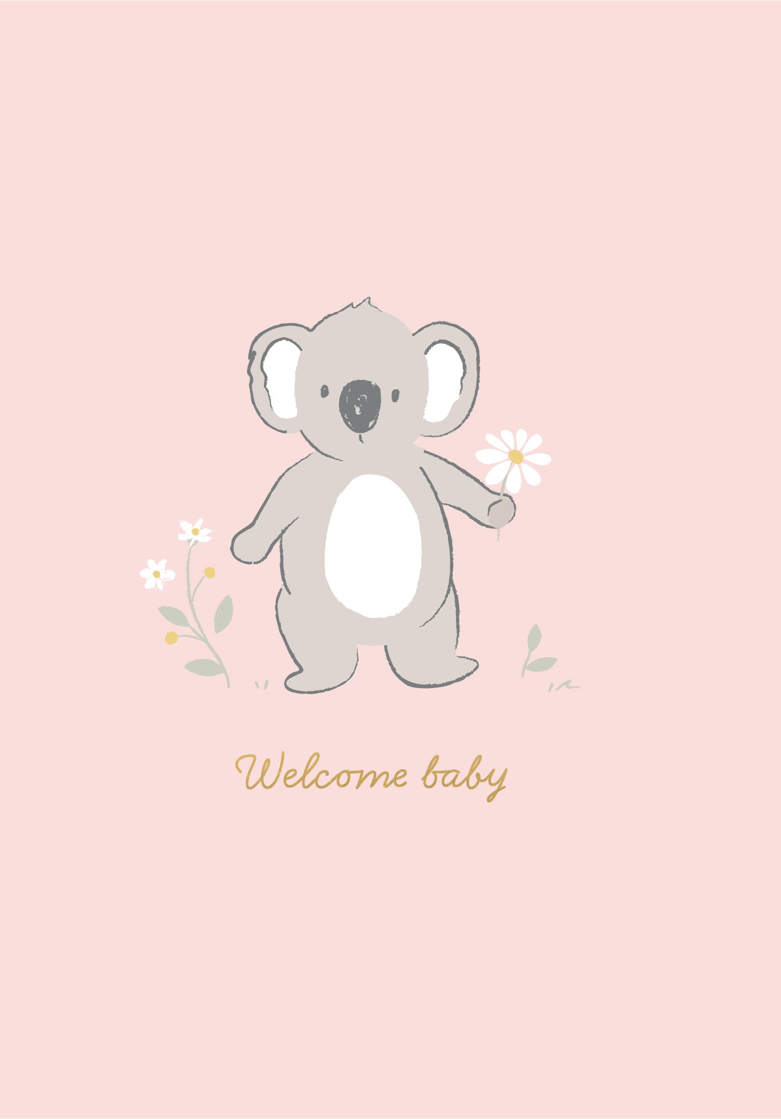 Greeting Card Little Adventurer - Pink Koala
